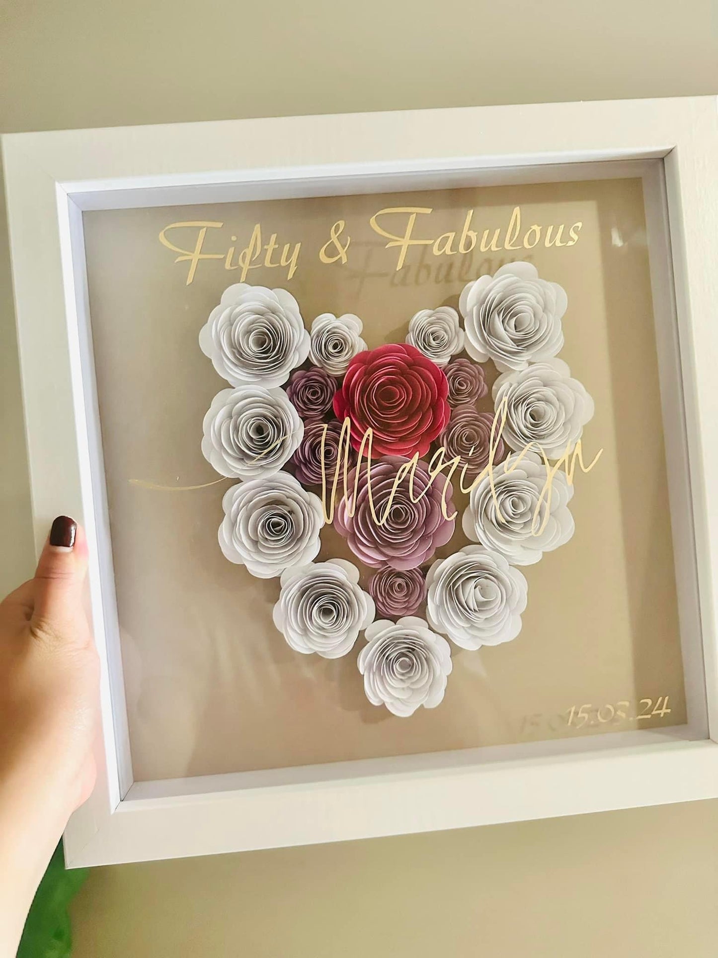 Handmade Flower Shadow box