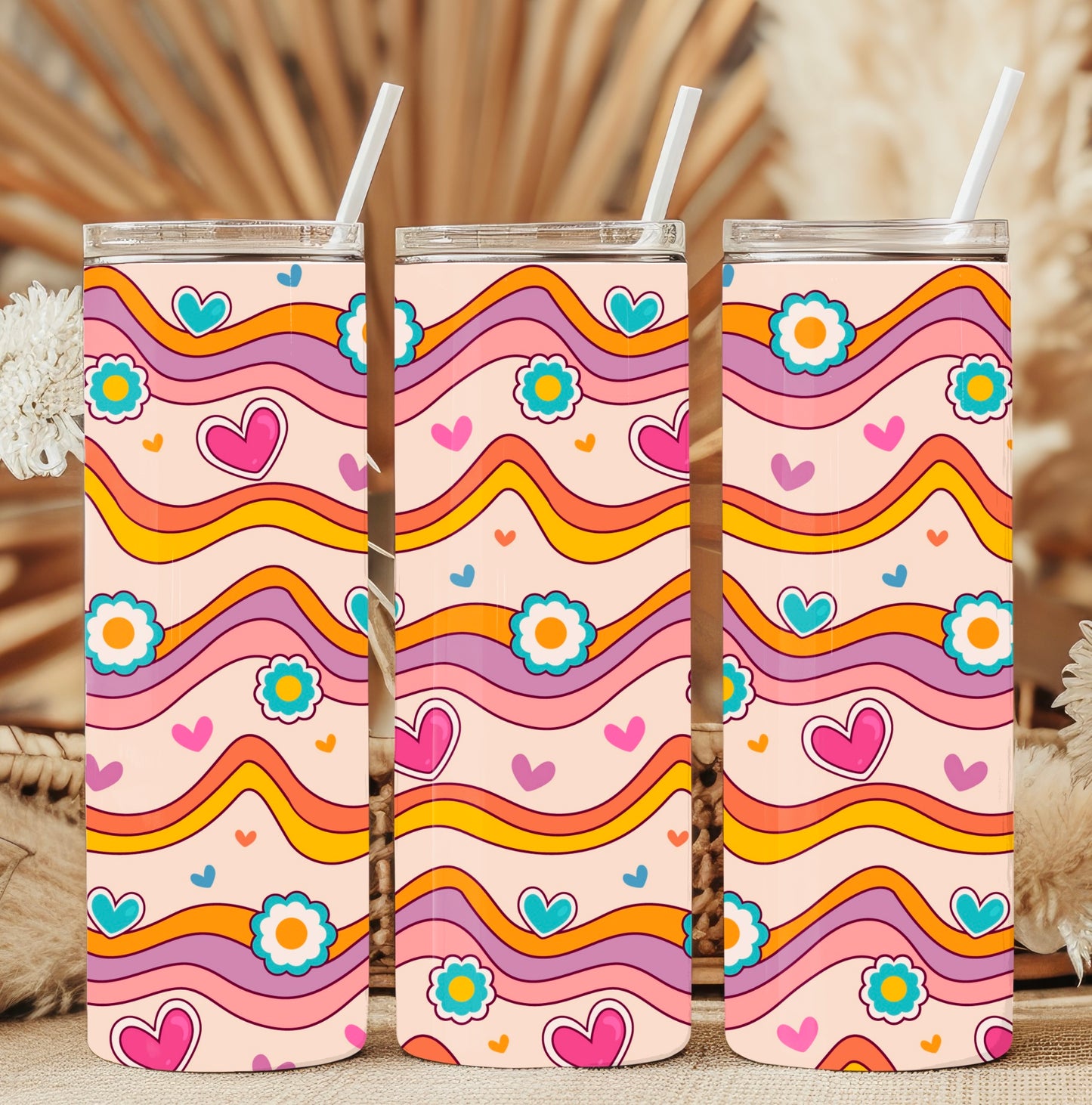 Boho design hearts - 20oz tumbler