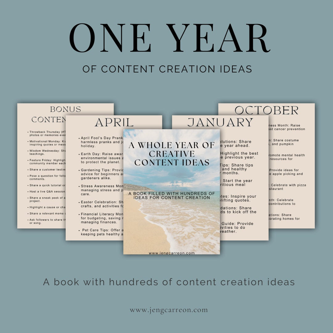 One Year of Content Creation Ideas