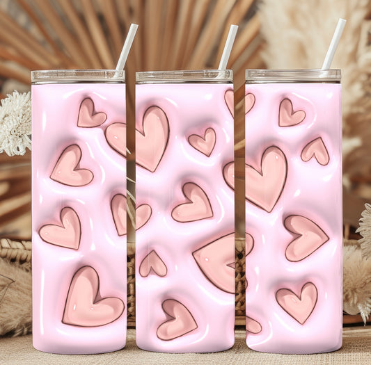 Hearts pink / 3D inflated 20oz