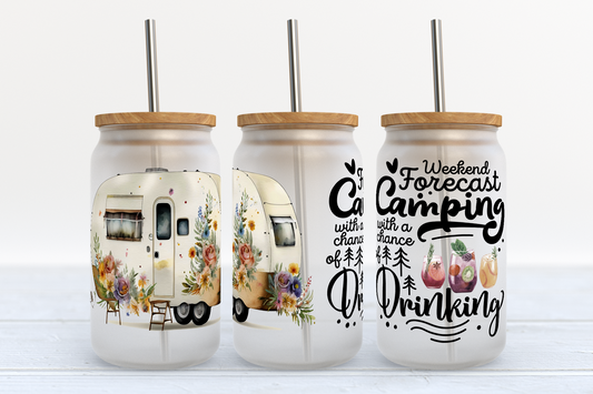 Camping - Frosted glass can