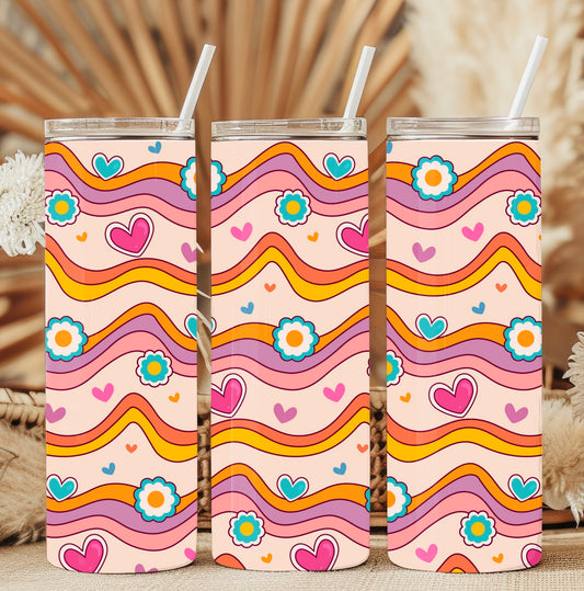 Boho design hearts - 20oz tumbler