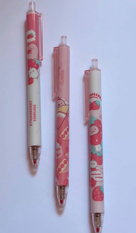 3pc - Strawberry Sweet Dino Collection Pen / B