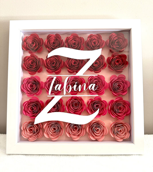 Handmade Flower Shadow box