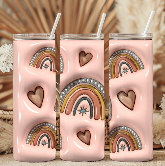 Rainbow heart / 3D inflated 20oz