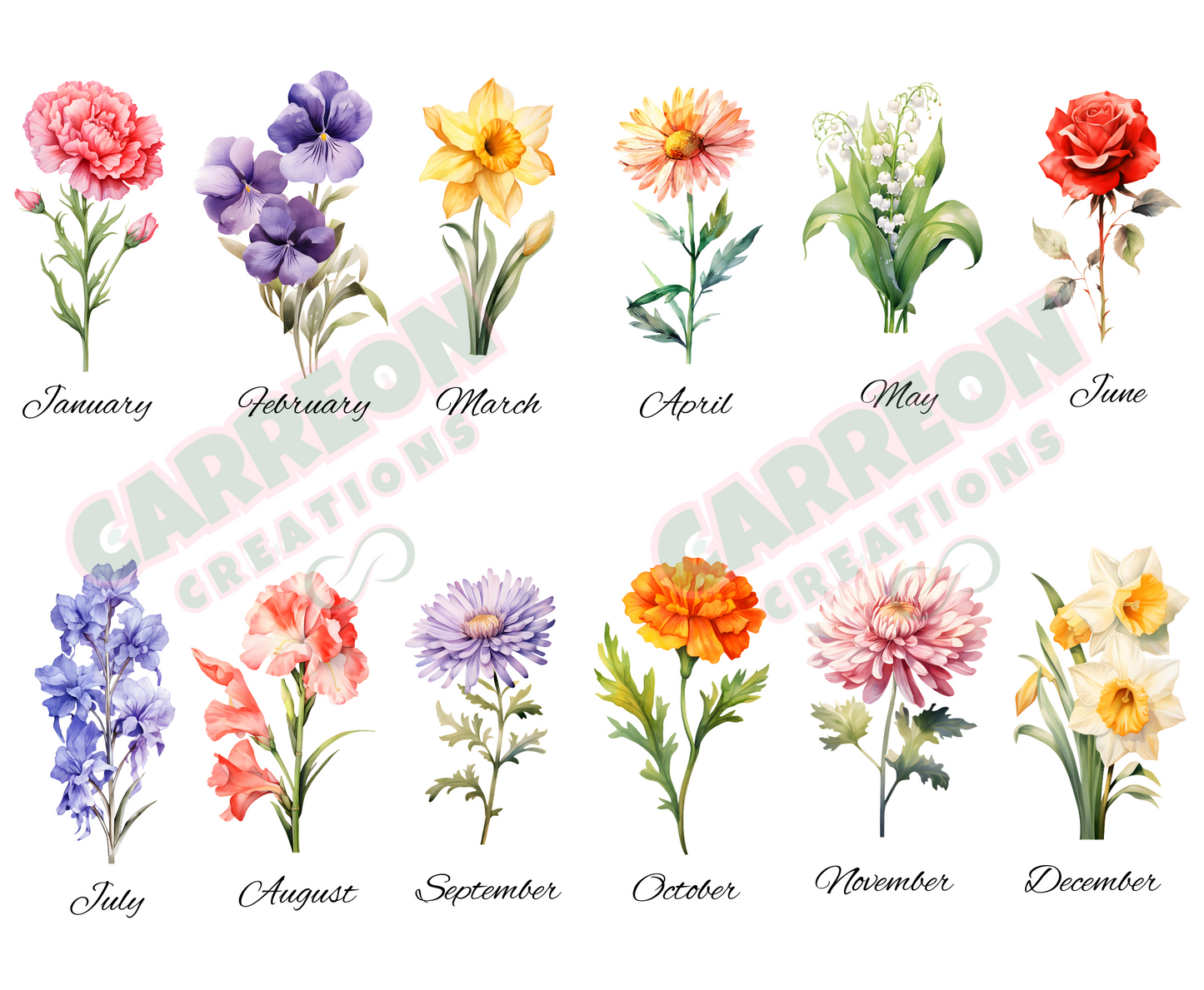 Birthmonth Flower Tumbler for Mum