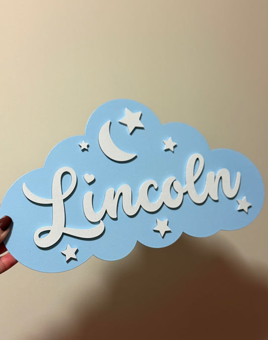 Custom Cloud Name Sign – Personalized Laser Cut
