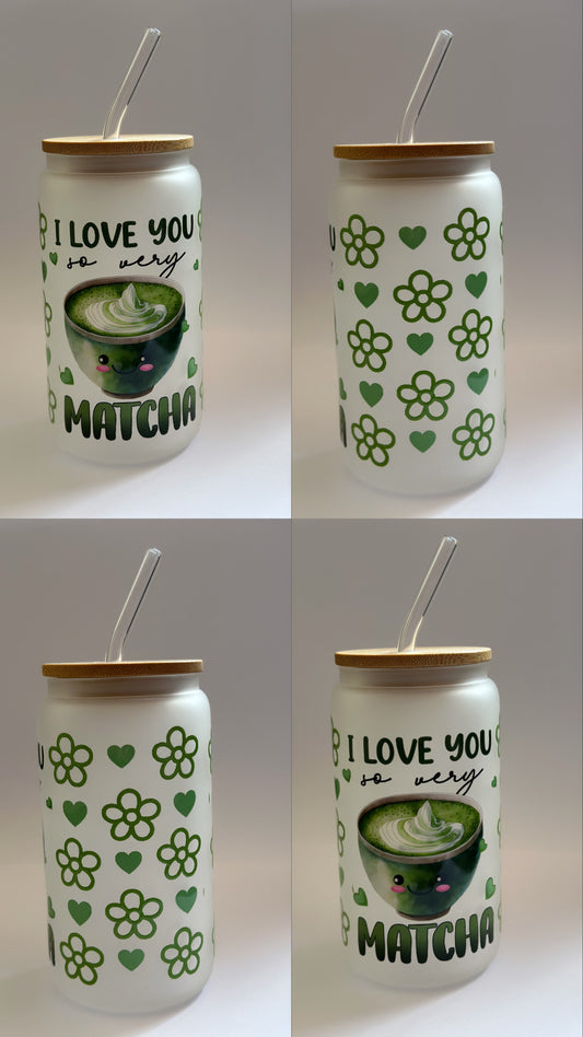 Matcha lover - 16oz frosted glass can