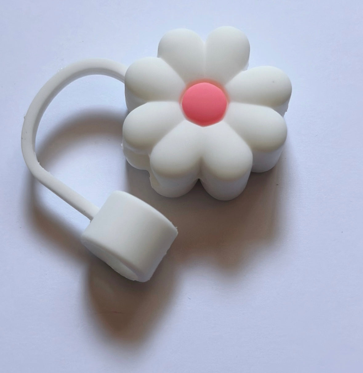 Straw Cover - White Flower
