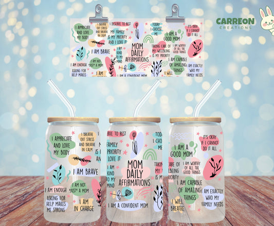 Mom Daily - Frosted glass can