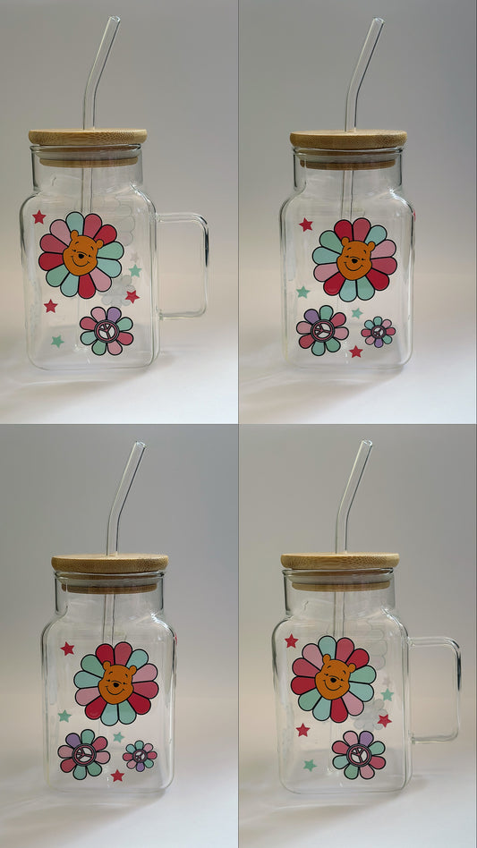 Winnie flower - 20oz glass tumbler