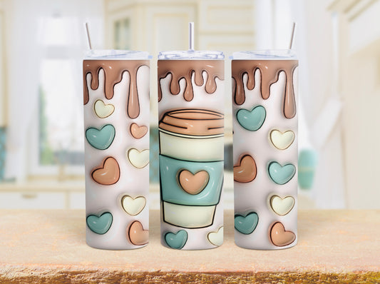 Aesthetic hearts / 3D inflated 20oz