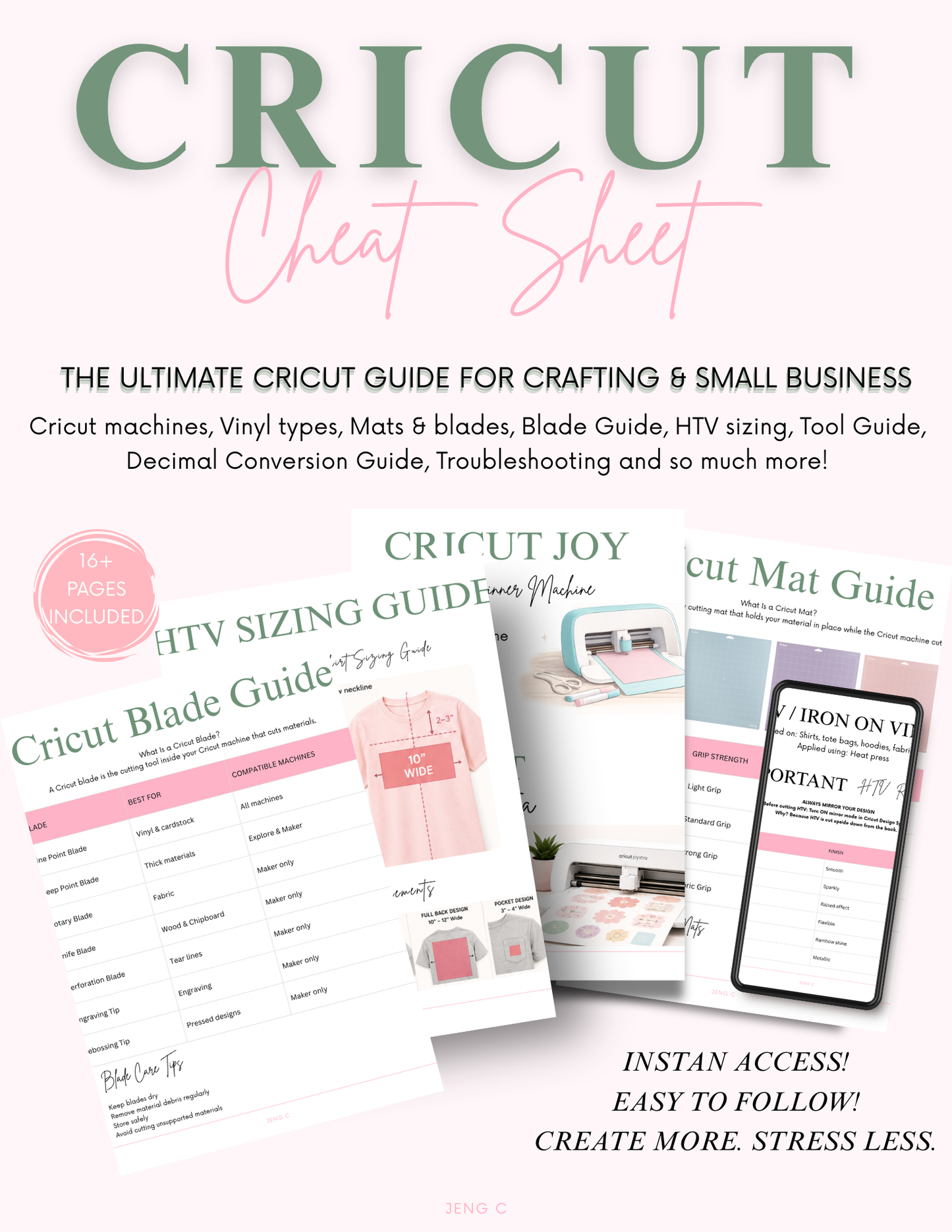 Cricut Cheat Sheet / Cricut Beginner Handbook!