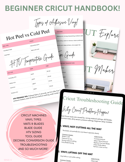 Cricut Cheat Sheet / Cricut Beginner Handbook!