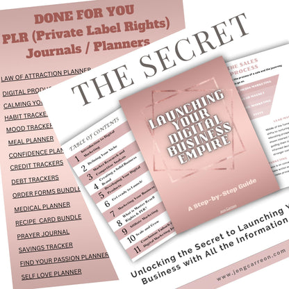Launching Your Digital Business Empire with MRR and PLR plus free Journals and Planners!