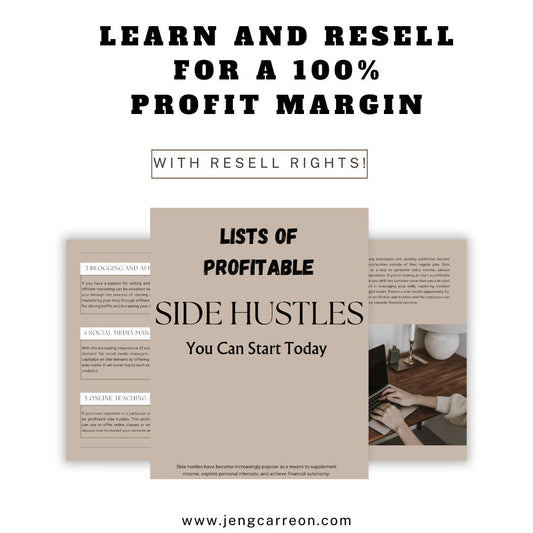 Profitable Side Hustles You can start today! - MRR/PLR